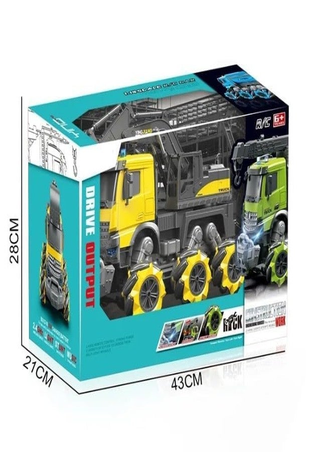 Onecado 2.4G 1:14 Rc Truck Crane Digger Model Bucket Arm Excavator Construction Hydraulic Rc Toy with Music Light for Kids Toddlers (Big Size) - Image 2